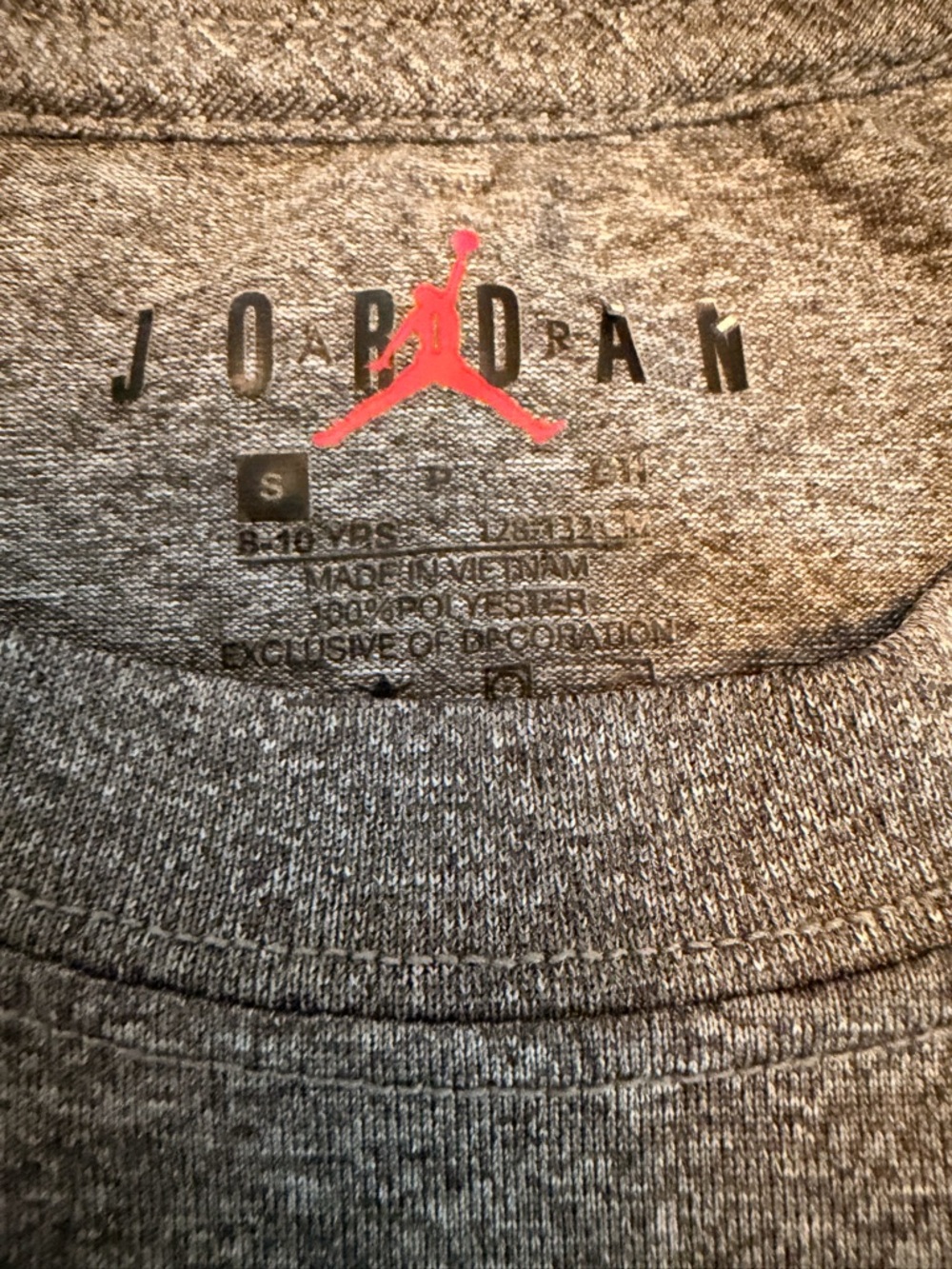 Jordan Dri-FIT Gray Short Sleeve Tee Size Kids S (8-10) - Picture 2 of 5
